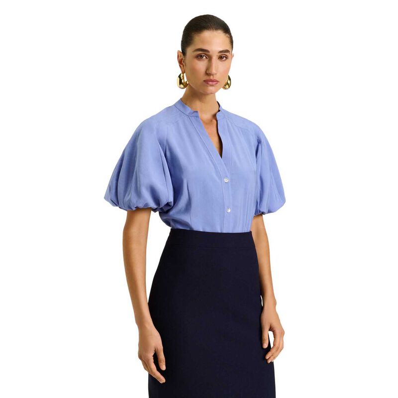 Veronika Maine Drapey Modal Blend Blouson Sleeve Shirt image number 4